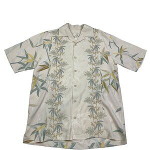 Tommy Bahama 100% Silk Tropical/Palm Leaf Short Sleeve Shirt Men's Size Small